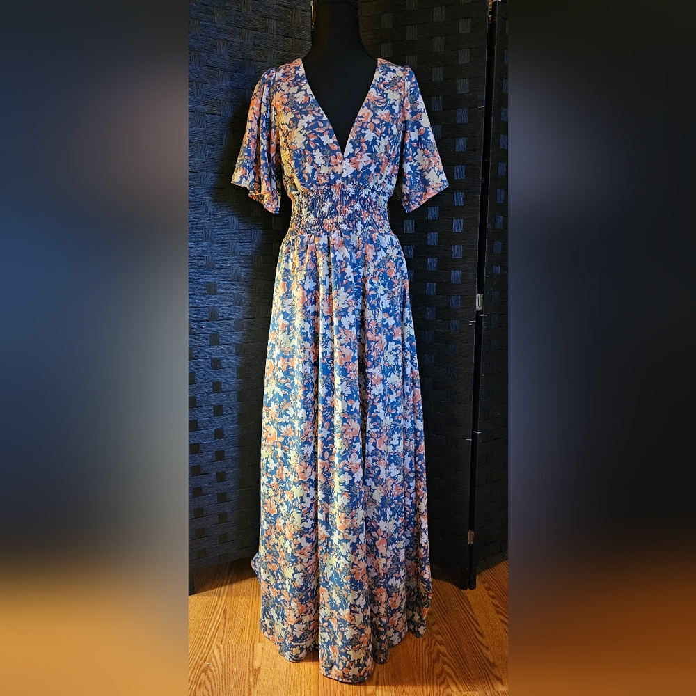 Baltic Born Blue Floral Maxi Dress
